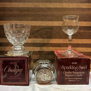 Vintage candleholders and a jar